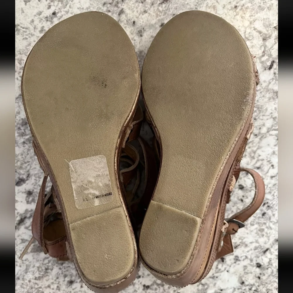 SOLD Bed Stu Juliana Tan Rustic Genuine Leather Strappy Sandals Sz 10 - Picture 14 of 14
